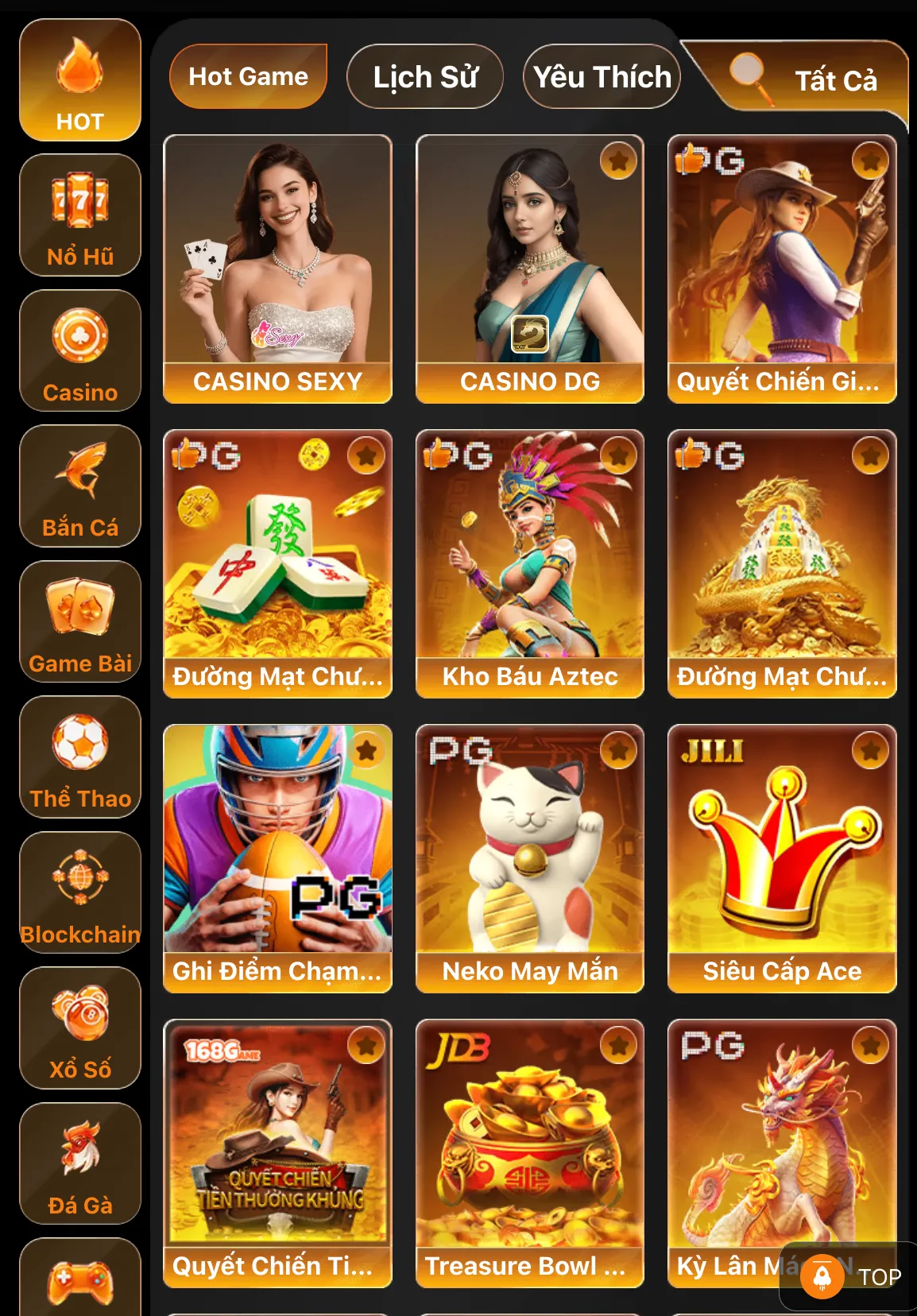 Trang game chủ